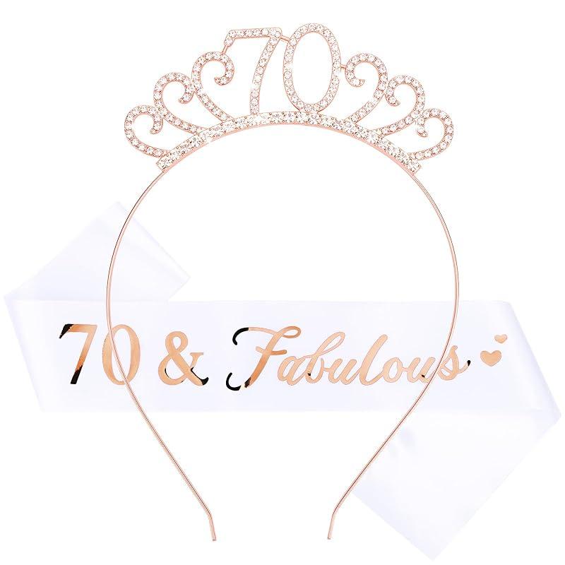 CIEHER 13th Birthday Headband, Sash Set & Tiara - Birthday Decorations & Gifts for Teen Girls
