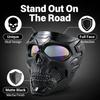 Skull Mask Motorcycle Mask Bicycle Riding Windproof Full Face Skeleton Protective Mask Colored Goggle Tactical Cycling Bike