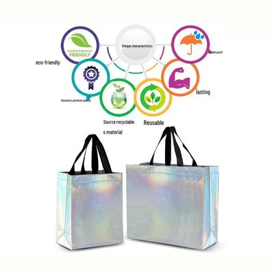 Large Rainbow Reflective Gift Tote with Handles – Non-Woven Fabric Bag for Birthdays