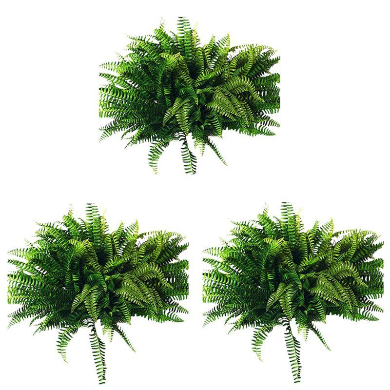 A74E-30Pcs Artificial Boston Fern Bush Silk Plant Hanging Fake Greenery Home Decor