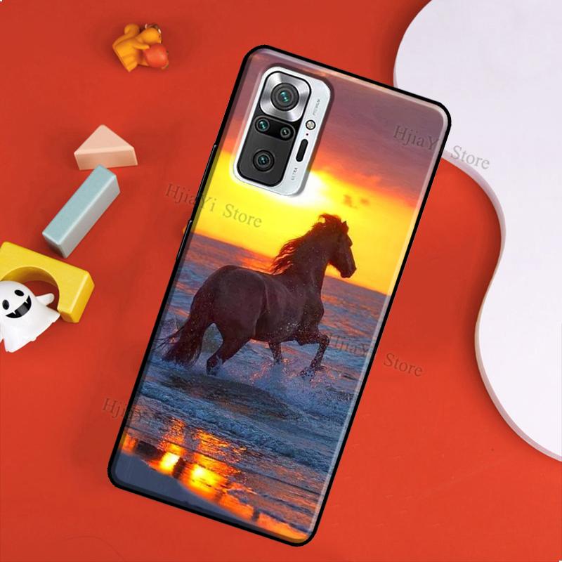 Beautiful Elegant Brown Horses Case For Xiaomi Redmi 10 9 9T 9A 9C Cover Coque For Redmi Note 11 Pro 7 8 9 10 Pro 10S 11S