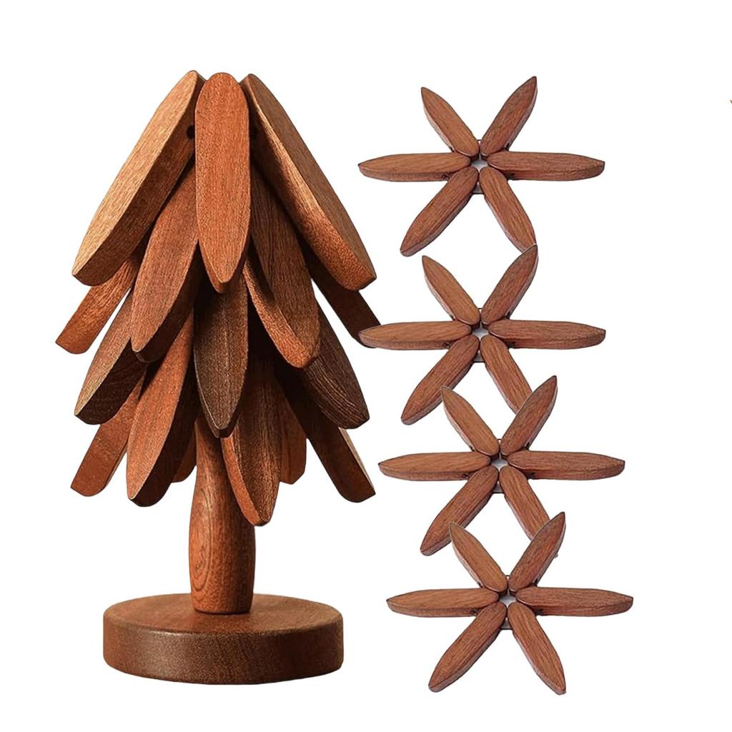 Tree Shape Set ,Wooden  For Hot Dishes Tree Shape Set For Teapot Hot Pots