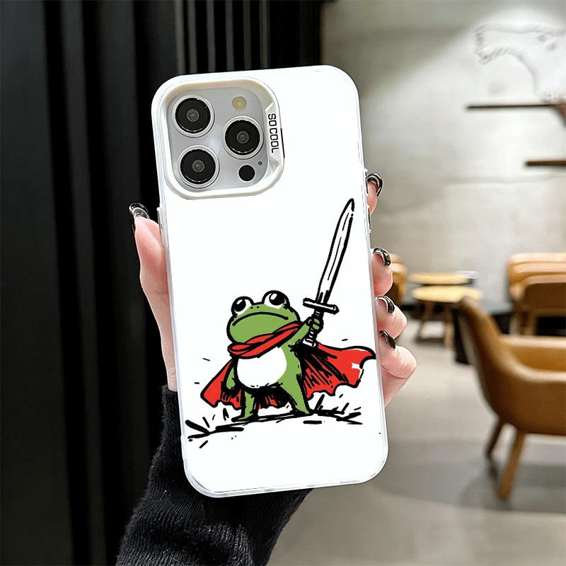 Cute Cartoon Frog Soft Phone Case for iPhone 15 16 17 Pro Max 17Air 16E 14 Plus 13 12 Mini Shockproof Cover Back Shell