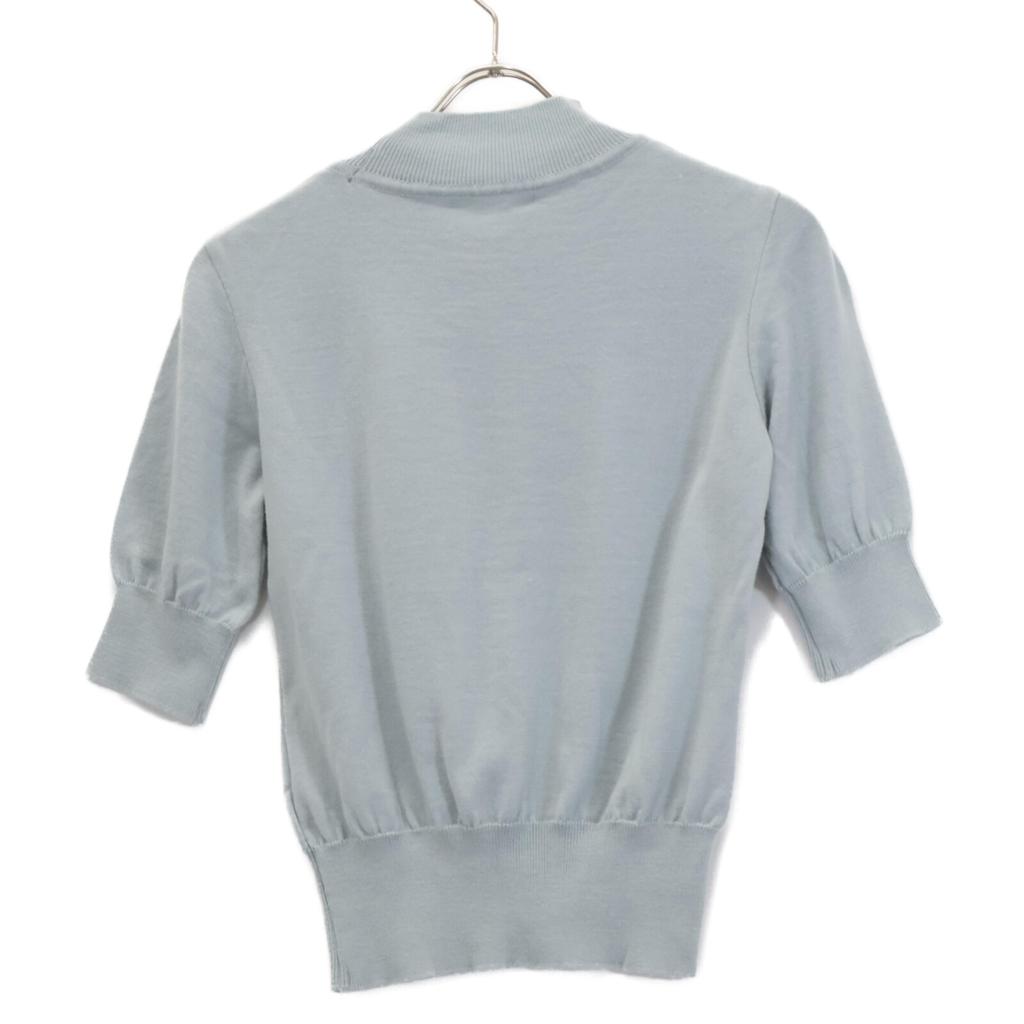 Rene 6042550 Light Blue Wool Half Sleeve Knit tops 36 Light blueUsed