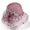Elegant temperament organza hat women's spring summer bucket hat versatile top hat travel sun hat