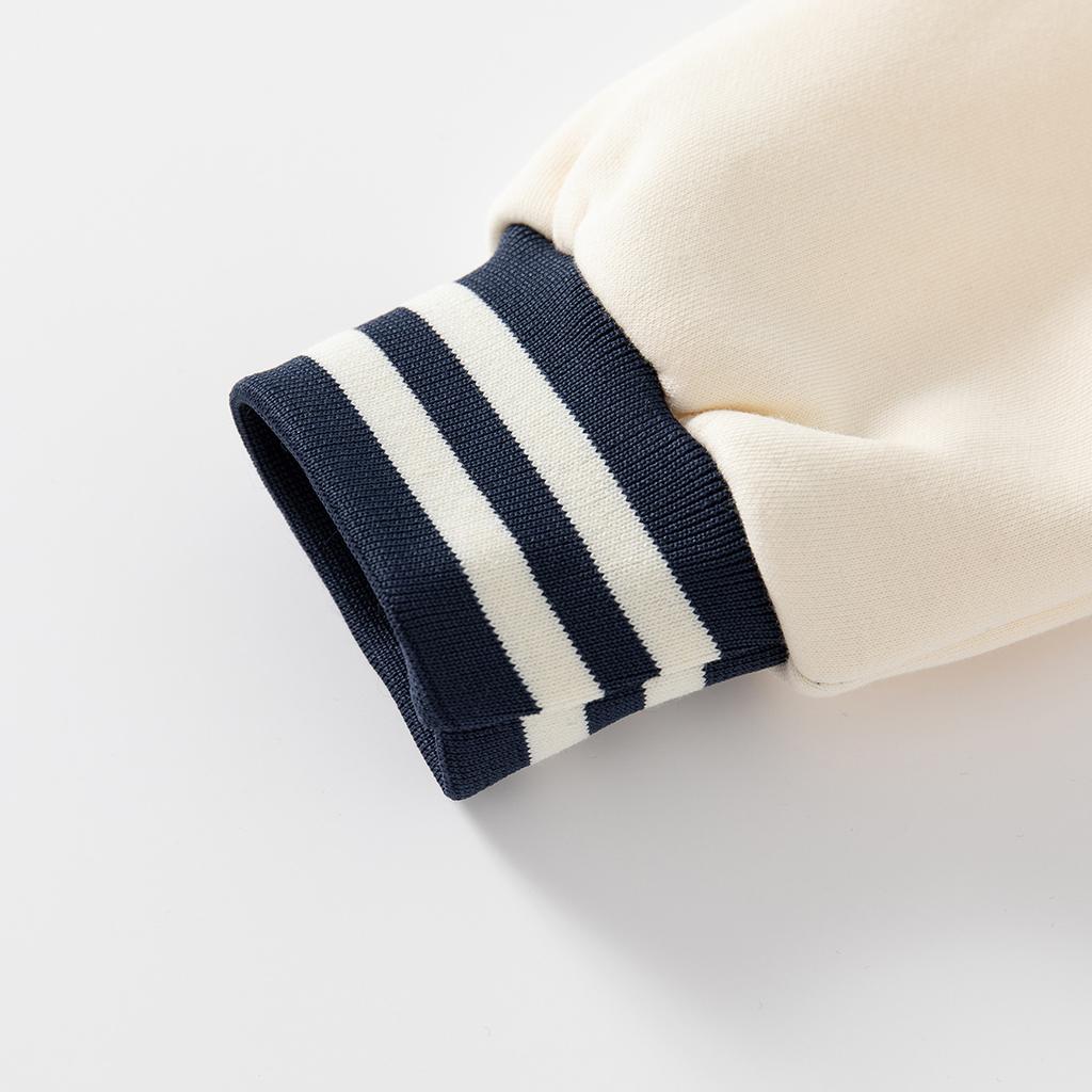 Boys Fleece Baseball Jacket V Neck Letter Print Warm Casual Outerwear Fashion Clothing for Toddler and Kids