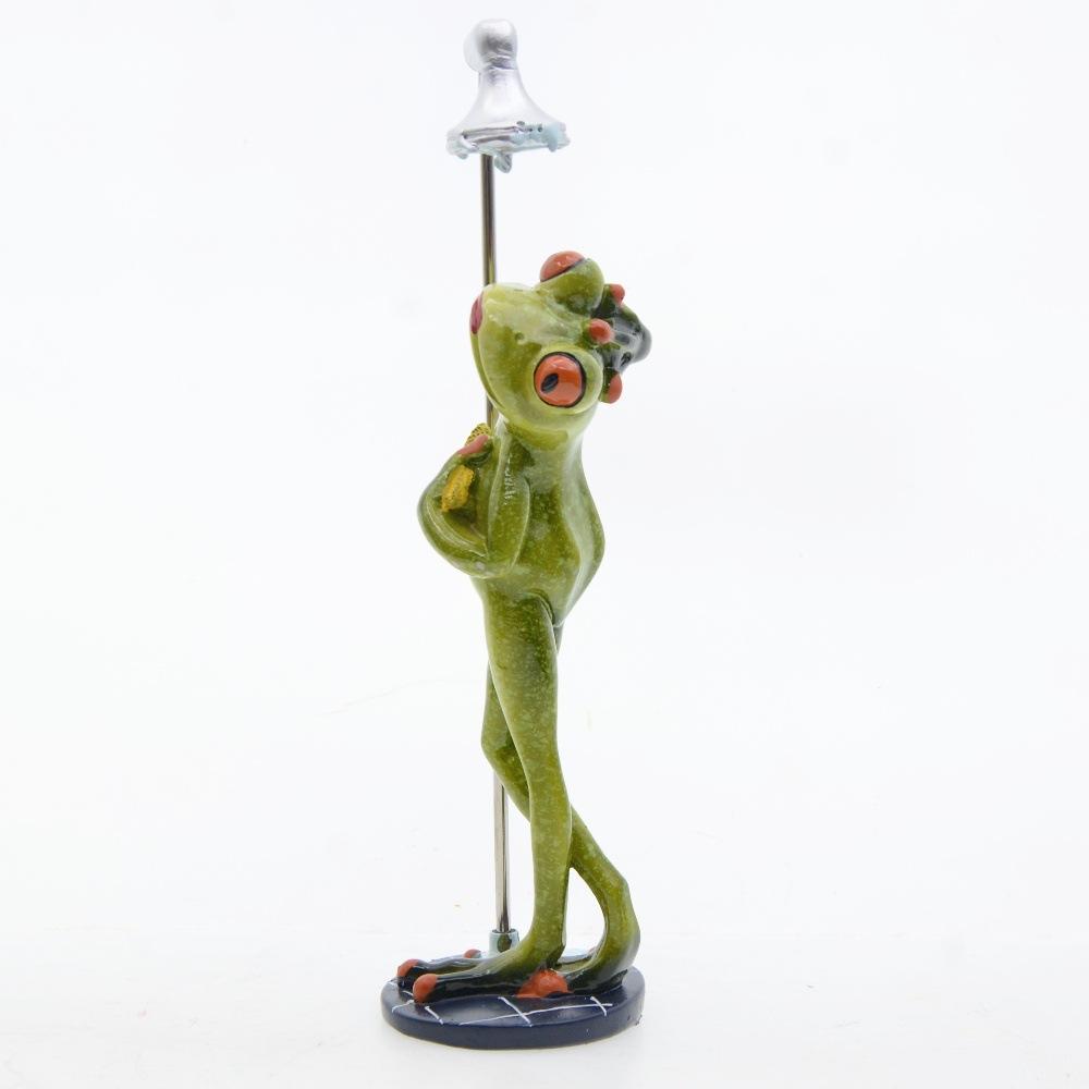 Lustige Niedliche Froschfiguren Dame Langbeiniger Frosch Baden Harz Tierornamente Innenraum Zuhause Schreibtisch Badezimmer Dekoration
