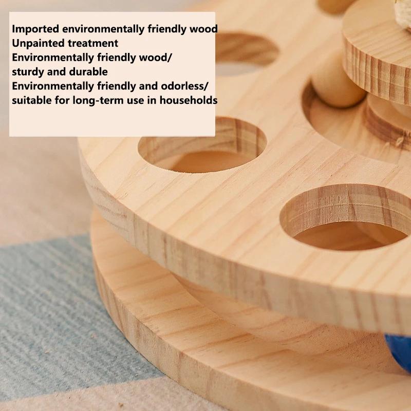 New Pet Solid Wood Carousel Cat Toys Teasing Cats Since Hi Sisal Claw Grinding Teasing Toys Cat Scratching Board Pet Supplies