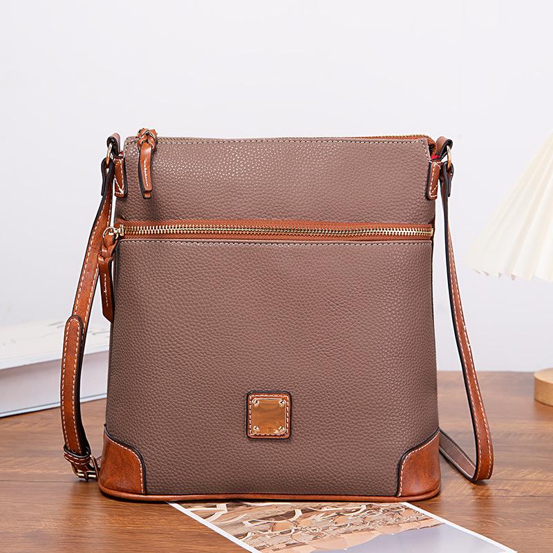 Dámská taška Vintage Pebbled Lychee Grain Textura Crossbody taška Vícebarevná dámská taška