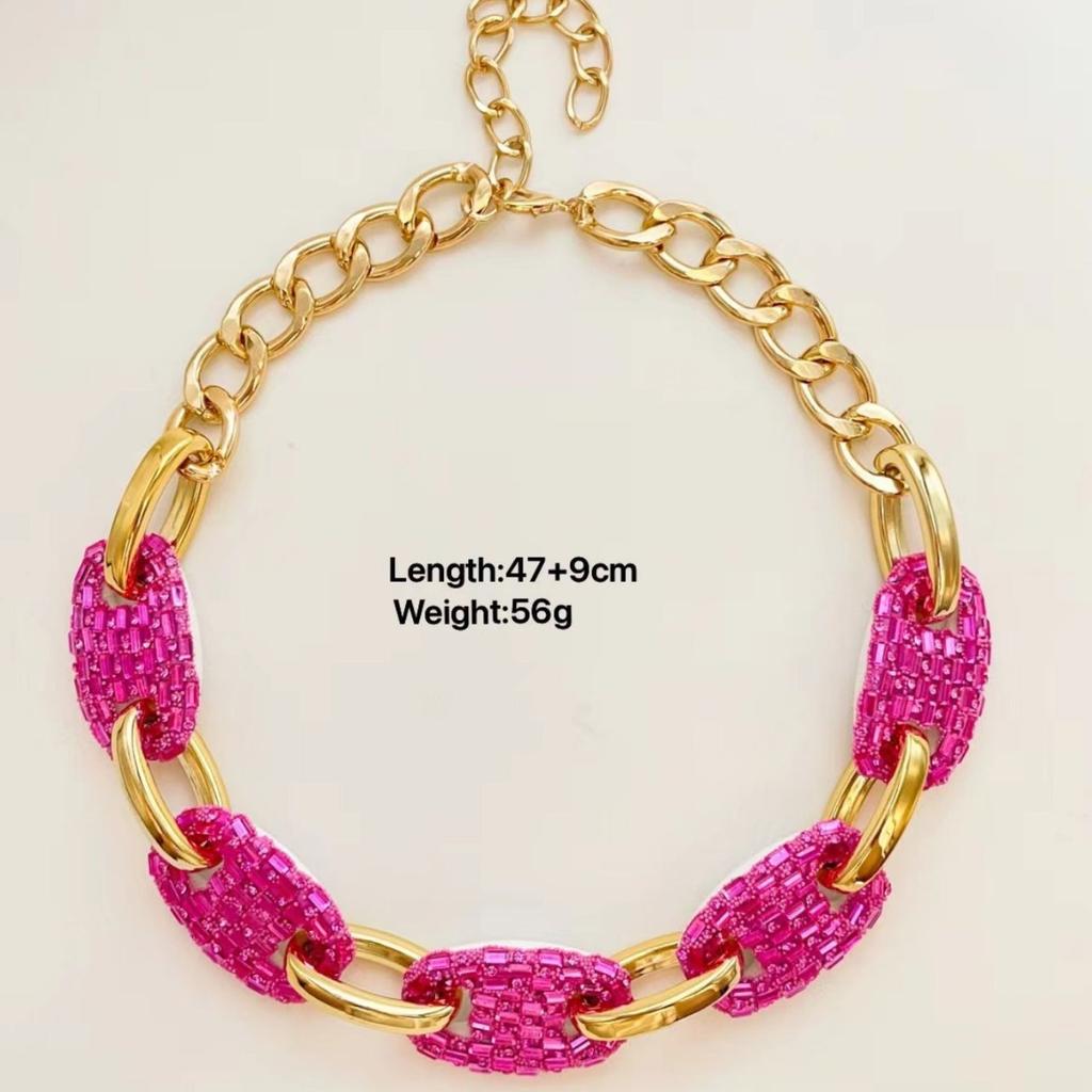 Vintage Premium Exaggerated Diamond-Set Splicing Pig Nose Necklace Gorgeous Party Gift