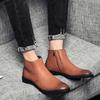 Winter Chelsea Boots Pointed Martin Boots Mid-top Zipper Dress Business Cotton Shoes