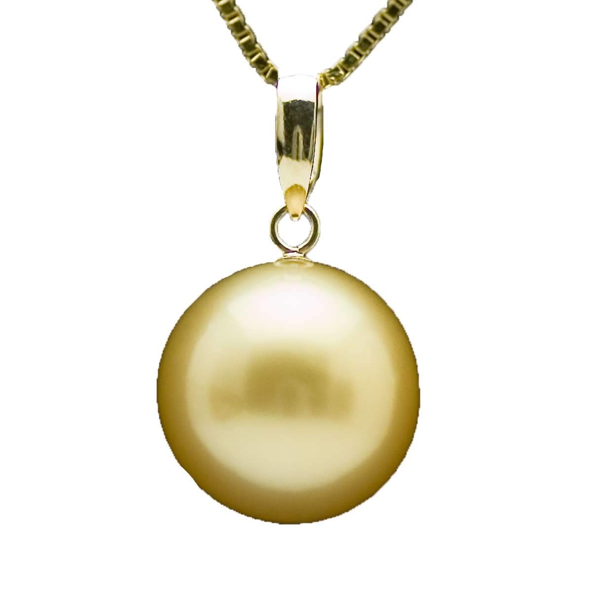 

K18YG South Sea White Pearl 10mm Genuine Round Gold with Certificate of Auspicious June Wedding New Employee Day Gift a Care Convenient Drawstring and золотой