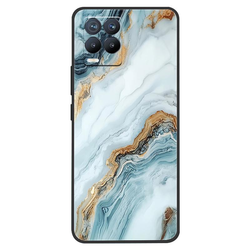 Funda para Realme 8 Pintura de Mármol Suave Mate Silicona Trasera para Realme 8 Pro 8i Realme8 4G RMX3085 Carcasa Completa para Teléfono Linda