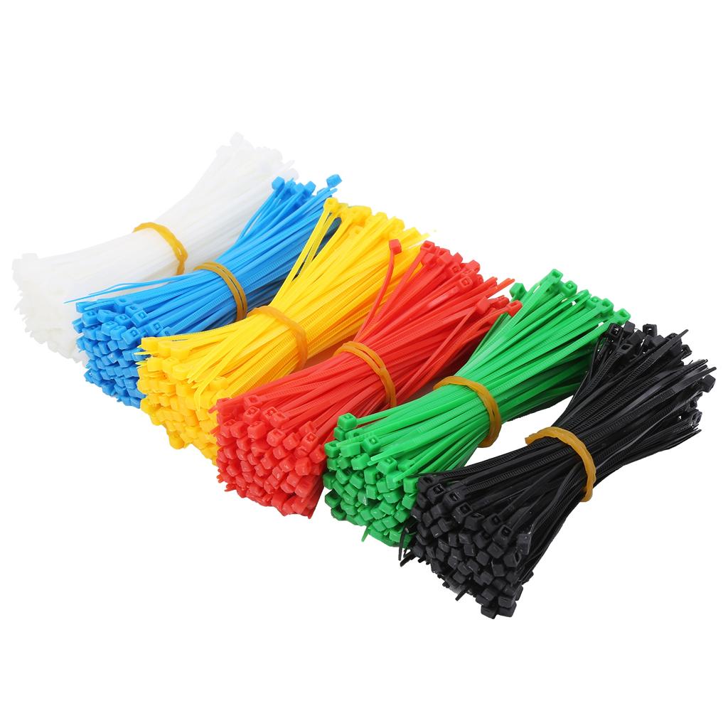 900pcs SelfLocking Nylon Cable Ties Multicolor Portable Zip Ties Organizer Accessory