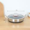 Double Ear Frying Pan Stainless Steel Stew Pot Pancake Baking Tray with Lid Induction Cooker Gas Stove Universal Non-stick Pot