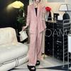 Autumn Plus-Size Women's Linen Suit: Wide-Leg Pants Two-Piece Korean Style
