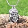 Personalized skull titanium steel pendant pirate bandana shape distressed craft skull pendant trendy necklace ornament