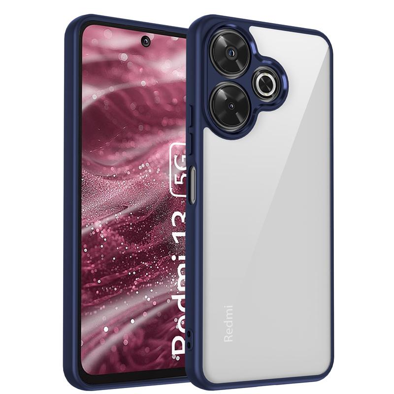 

For Xiaomi Redmi 13 5G Case Plating Bumper Shockproof Clear Back Cover Hard Matte Phone Case for Xiaomi Redmi 13 Redmi13 5G Pc + tpu&Redmi 13 5G синий