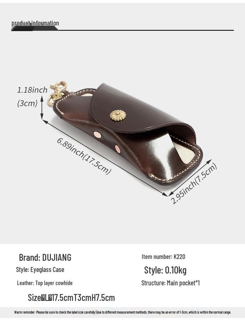 Neues Brillenetui aus Top-Layer-Rindsleder - Tragbare Aufbewahrungstasche für Sonnenbrillen