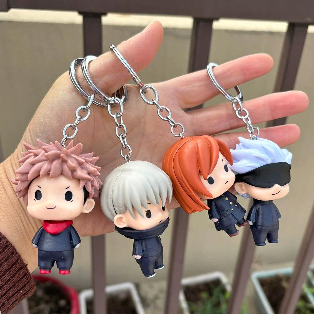 8pcsset Jujutsu Kaisen Cartoon Figure Gojo Satoru Yuta Okkotsu Inumaki Toge Doll Car Keychain Decoration Backpack Pendant