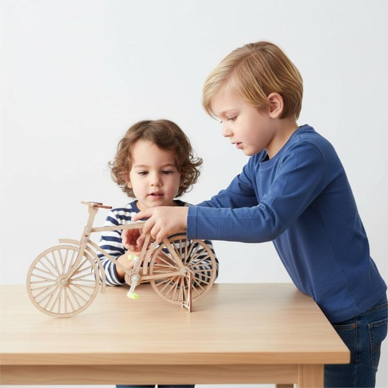 Wooden Cycle Model Construction Set For Children STEM Learning Toy Featuring Hands On Assembly And Interactive Play