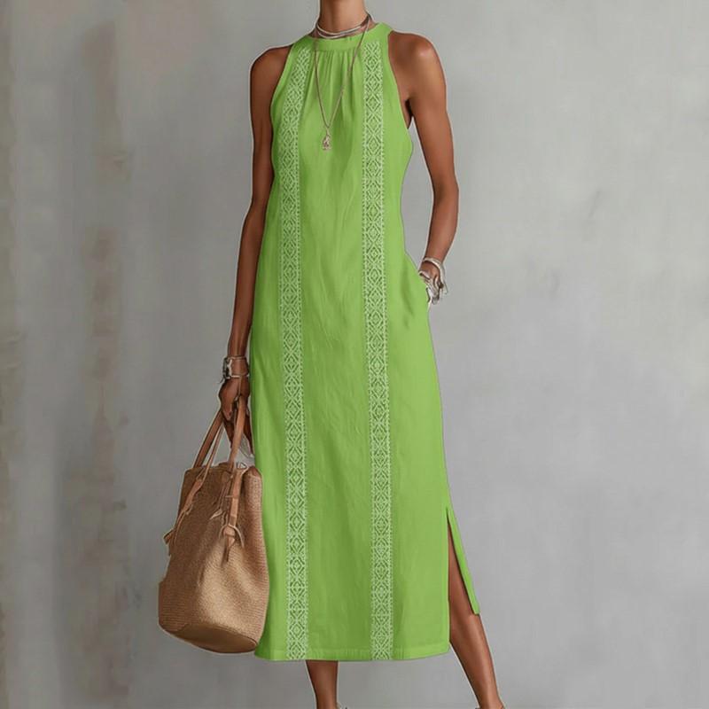 Sleeveless Plus Size Cotton Vintage Floral New In Dresses for Women Casual Loose Long Summer Dress