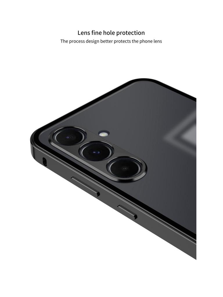 Samsung A55 Metal Frame Snap-On A15 Phone Case, Single-Sided Frosted for Samsung A35, S24FE Compatible.