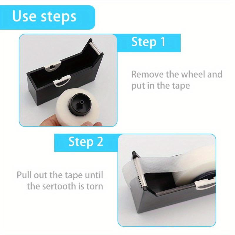 3Pcs Solid Color Tape Dispenser, ABS Tape Holder, Office Stationery, Adhesive Fastening Supplies, Desk Tape Stand