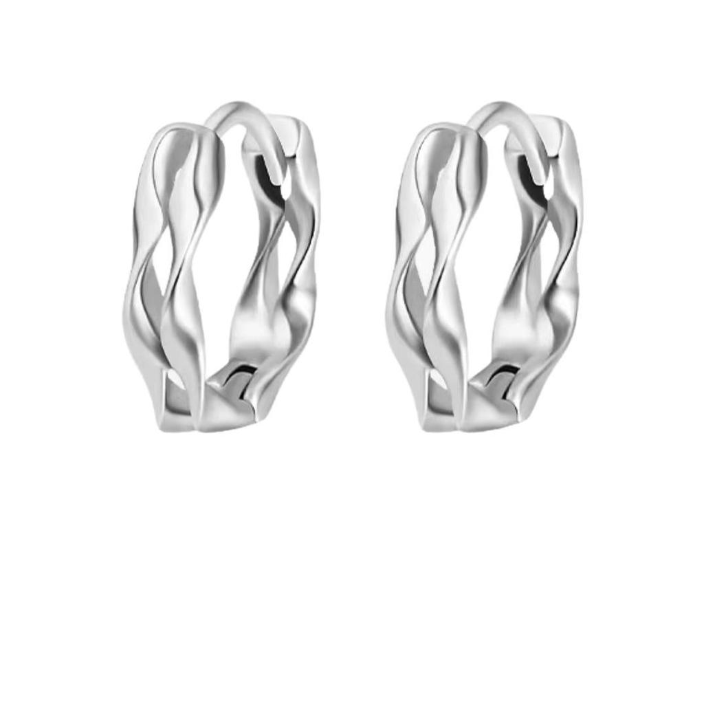 Doppellagige Möbius-Ohrringe Trend Persönlichkeits-Ohrringe Mode Minimalistisch Ins Kompakter Schmuck Doppellagige Wellen-Ohrringe Ambiente Zurück zur Schule