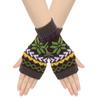 Festive Christmas Snowflake Women's Fingerless Gloves Writing Typing Winter Wrist Warmers Punk Gothic Rock Knit Half Mittens
