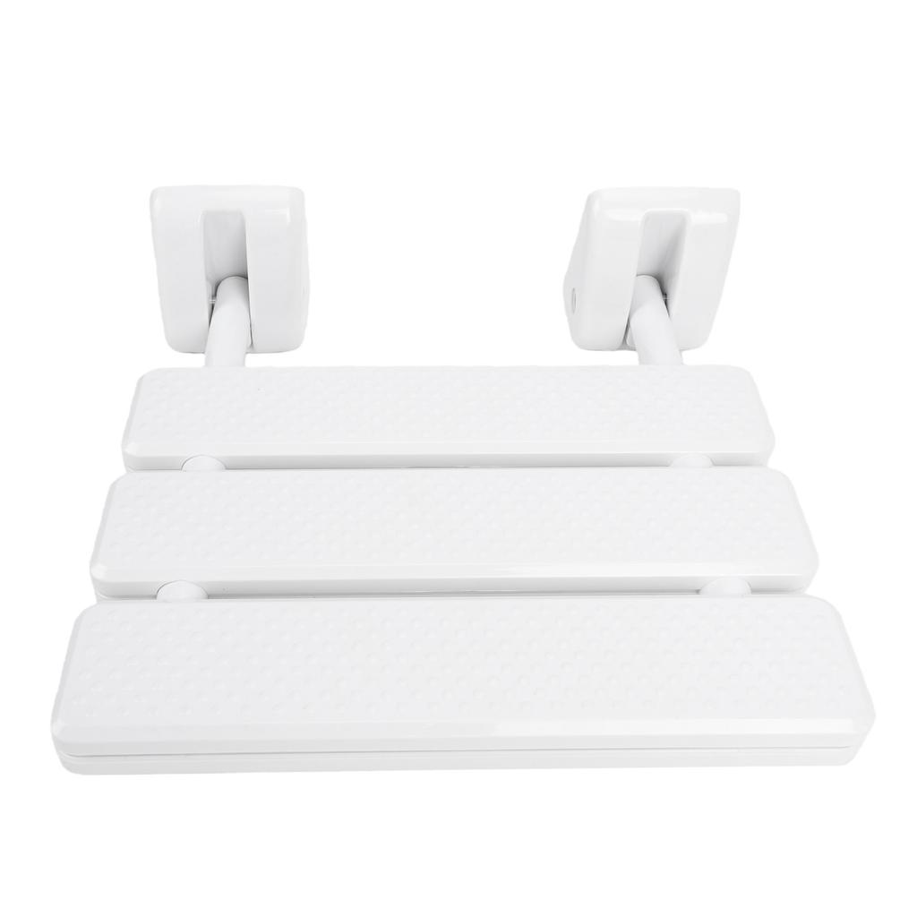Folding Shower Seat Non Slip Safety Wall Mounted Fold Down Shower Bench for Bathroom White