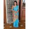 Linen with Silver Jari Border Saree