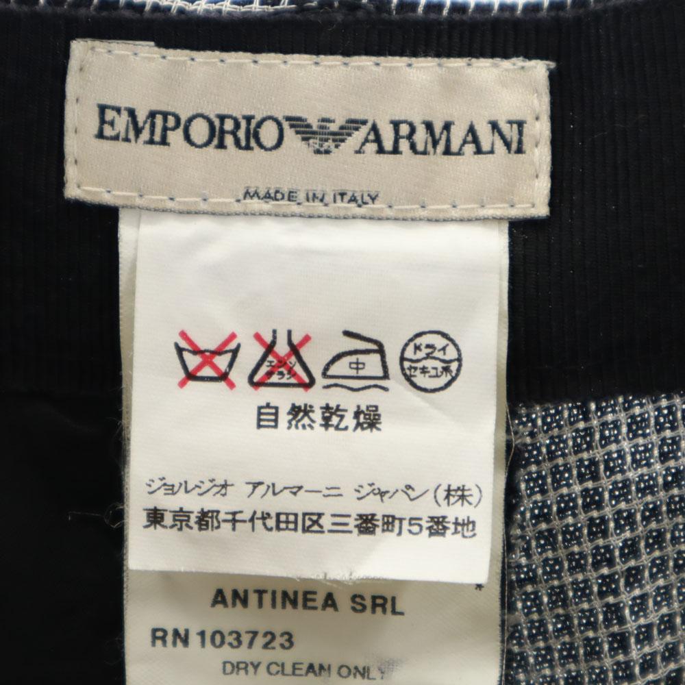 Emporio Armani Check Pattern Wool Pants 38 Black X White Women Used