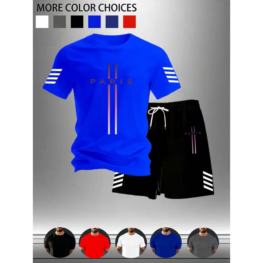Neue Street Trendy Herren Sommer Atmungsaktiv Sportbekleidung Kurzarm Shorts Leicht Schnelltrocknend Bequem Modisch Sport
