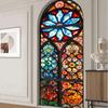 סרט ויטראז' צבעוני לכנסייה בסגנון אירופאי, מדבקת זכוכית וינטג', עיצוב לדלת בית, חדר אמבטיה, סרטי חלון לפרטיות