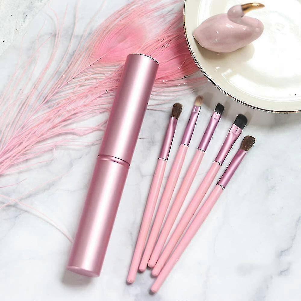 Mini Portable Telescopic 5 Eye Brushes Complete Set of Eye Shadow Eye Brushes for Beginners