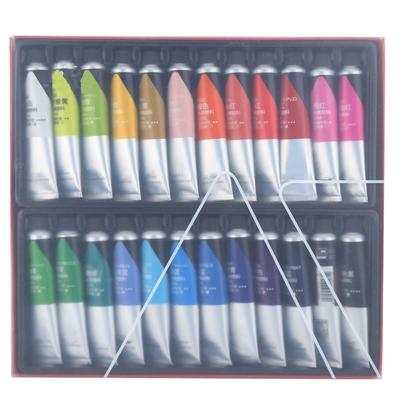 24 Farben Acrylfarben Set Wasserdicht Handbemalt Wandmalerei Pigment Tube Kunst Malbedarf 20ml