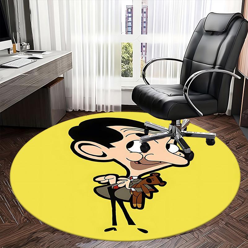 Mr. Bean Chair Mat - Round Carpet for Home Decor, Office Use, Living Room, Bedroom, Gift Idea0480b