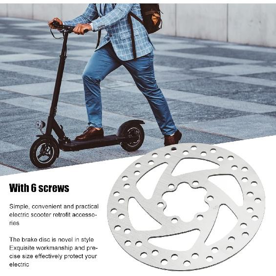 140mm Brake Disk, Anti Fading Easy To Install Electric Scooter Brake Disk Stainless Steel with Screws for Replacement