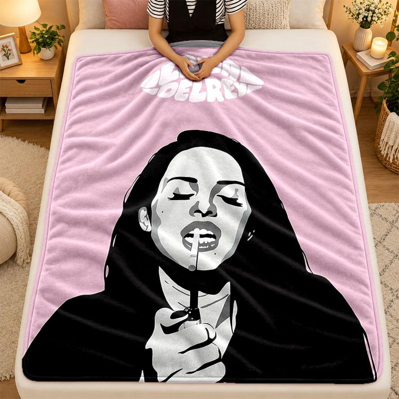 Flanell-DeckeLana Del Rey Warme Weiche Überwurfdecke für den Innenbereich Sofa Bett Wohnzimmer