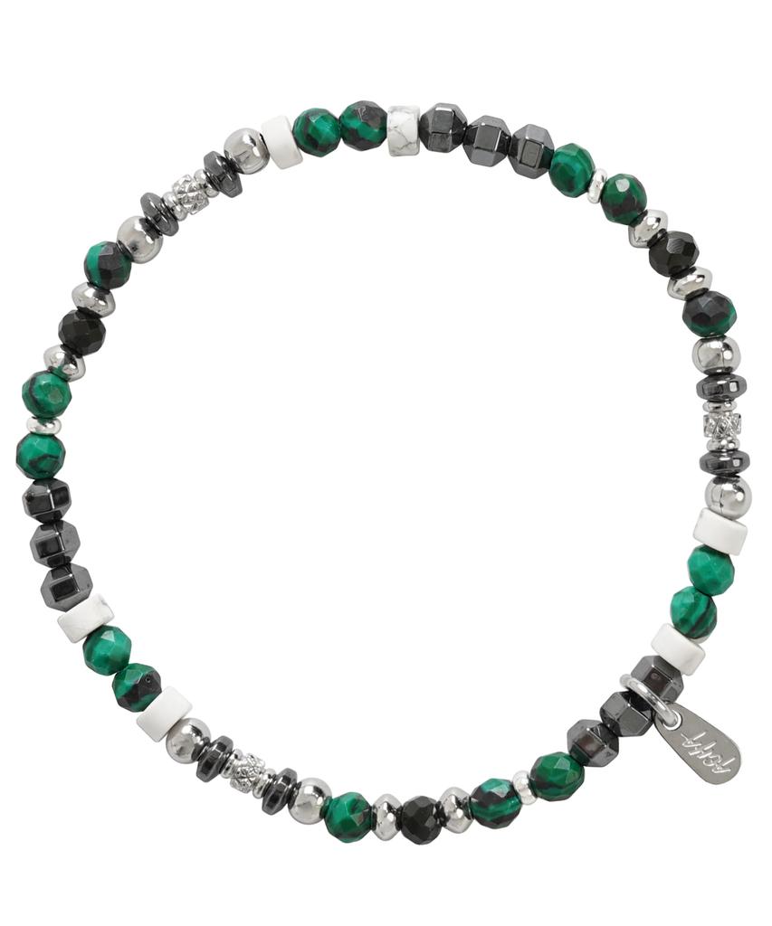 Acha Ares Multi Bead Bracelet _ Malachite