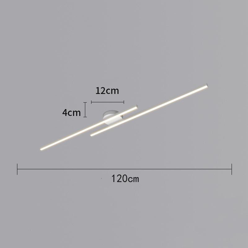 Modern Long Ceiling Lights for Living Room Bedroom Aisle Corridor Remote Control Dimmable led Ceiling Lamp Black/White Aluminium
