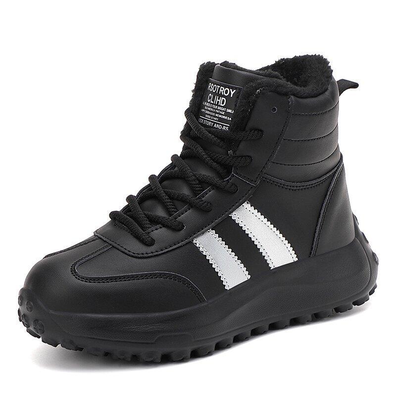 

Зимние новые женские флисовые утолщенные уличные теплые ботинки с высоким голенищем, снегозащитные и нескользящие женские ботинки 42