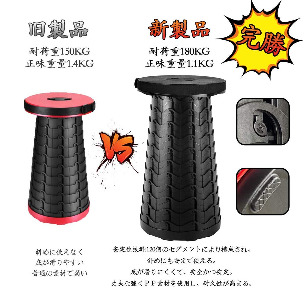 BIKYO Folding Outdoor Telescoping Camping Foldable Camping Easy To Load Opens and Closes In One Adjustable Waiting In Outdoor Storage Bag Included