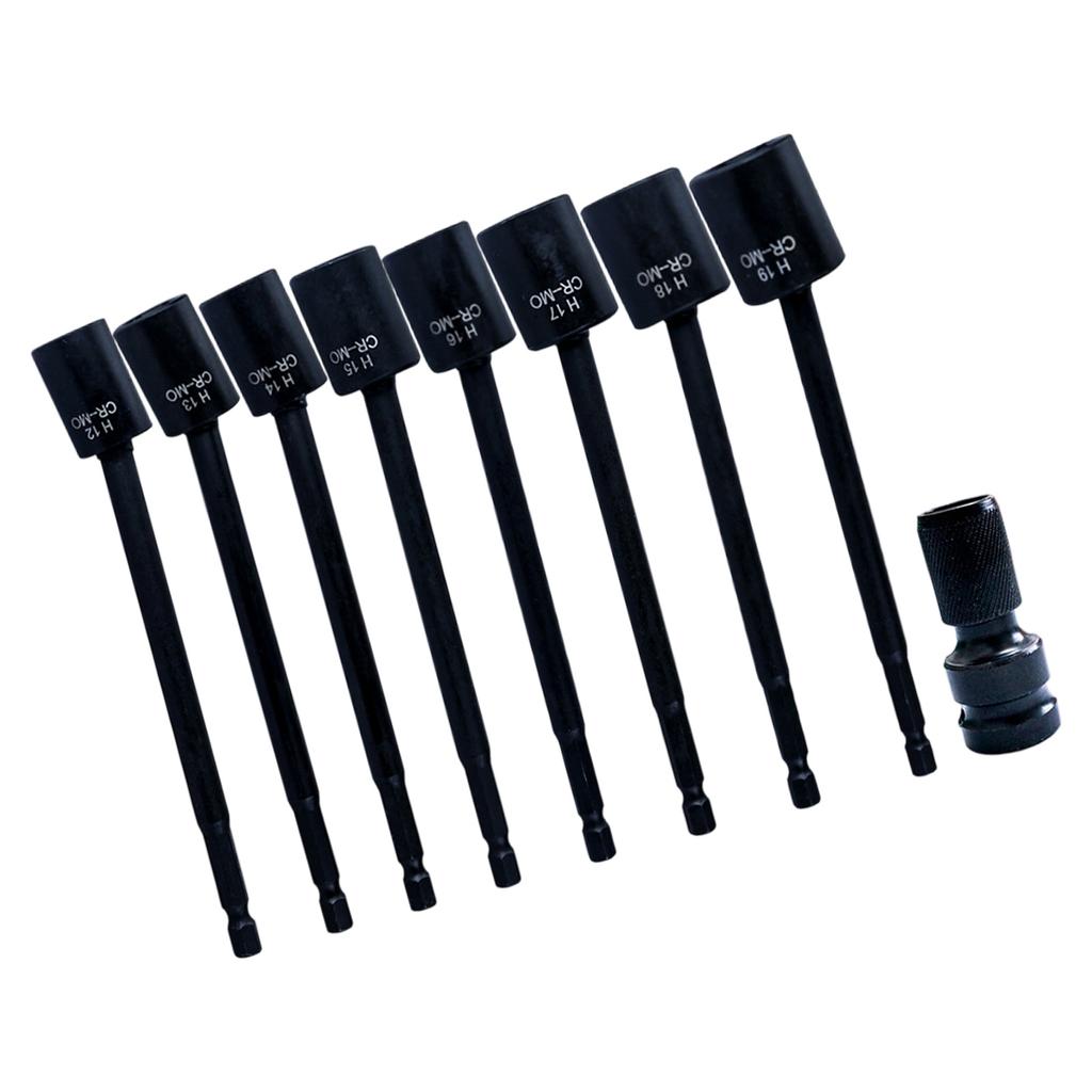 8PCS Multiple Angle Rotating Sockets Wrenches Extensions Practical Alloy Steel Suitable with Electric Impact Driver and Sockets