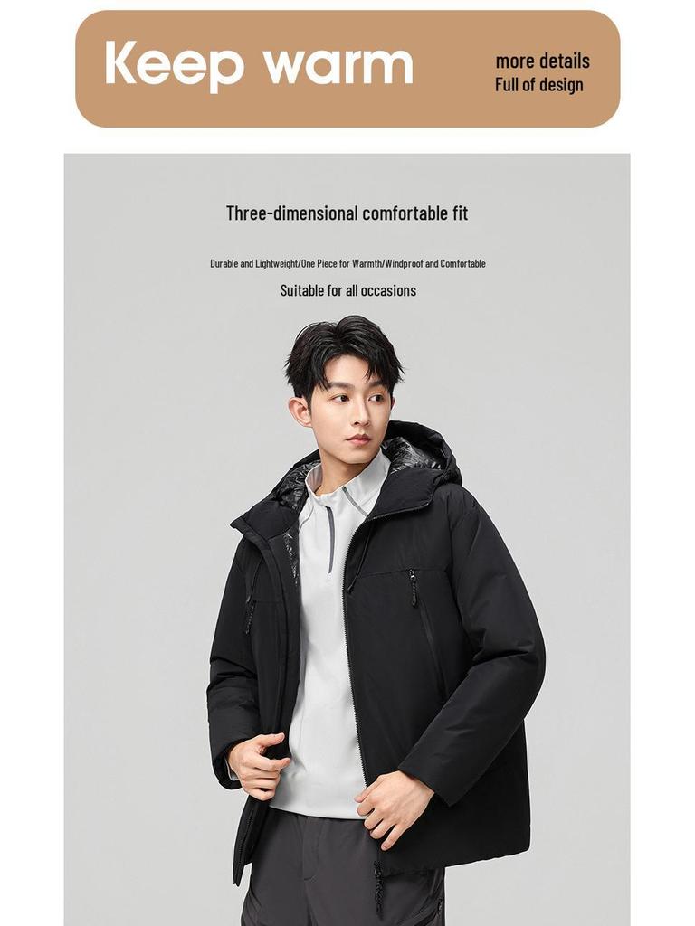 Men's Outdoor Windproof Waterproof Down Shell Jacket for Mountaineering