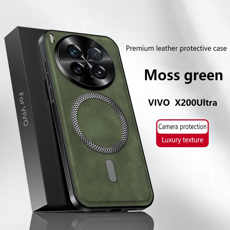 Pro pouzdro Vivo X200 Ultra Magnetické Elegantní Kožené Odolné proti Opotřebení Objektiv Plně Kryté Protiskluzový Úchop Kryt Okraje Skořepina