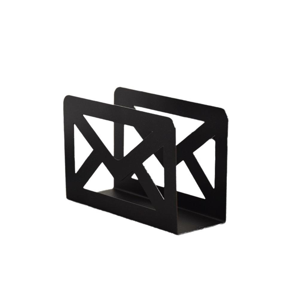 Iron Letter Holder Black Desk Sorter Modern Tissue Storage Box  Office