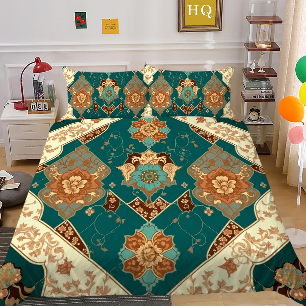 Set Biancheria da Letto per Casa Matrimoniale Copriletto Uomo Donna Stampa Paisley 3D Lussuoso Set Copripiumino in Poliestere