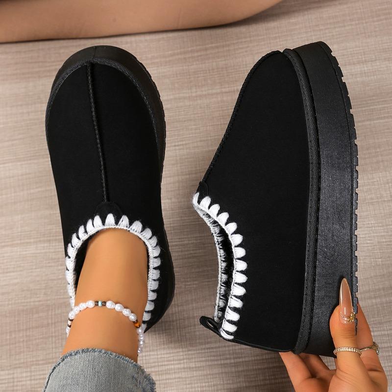 Fashion Low-top Snow Boots Women's 2025 New Winter Velvet and Thickened Cotton Drag Outward Wear Non-slip Northeast Cotton Shoes